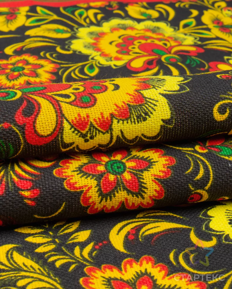 Хохлома (Рогожка набивная) арт. РЖК-337-1-Б00055.029 - рис. 3 Хохлома (Рогожка набивная) арт. РЖК-337-1-Б00055.029 - рис. 3