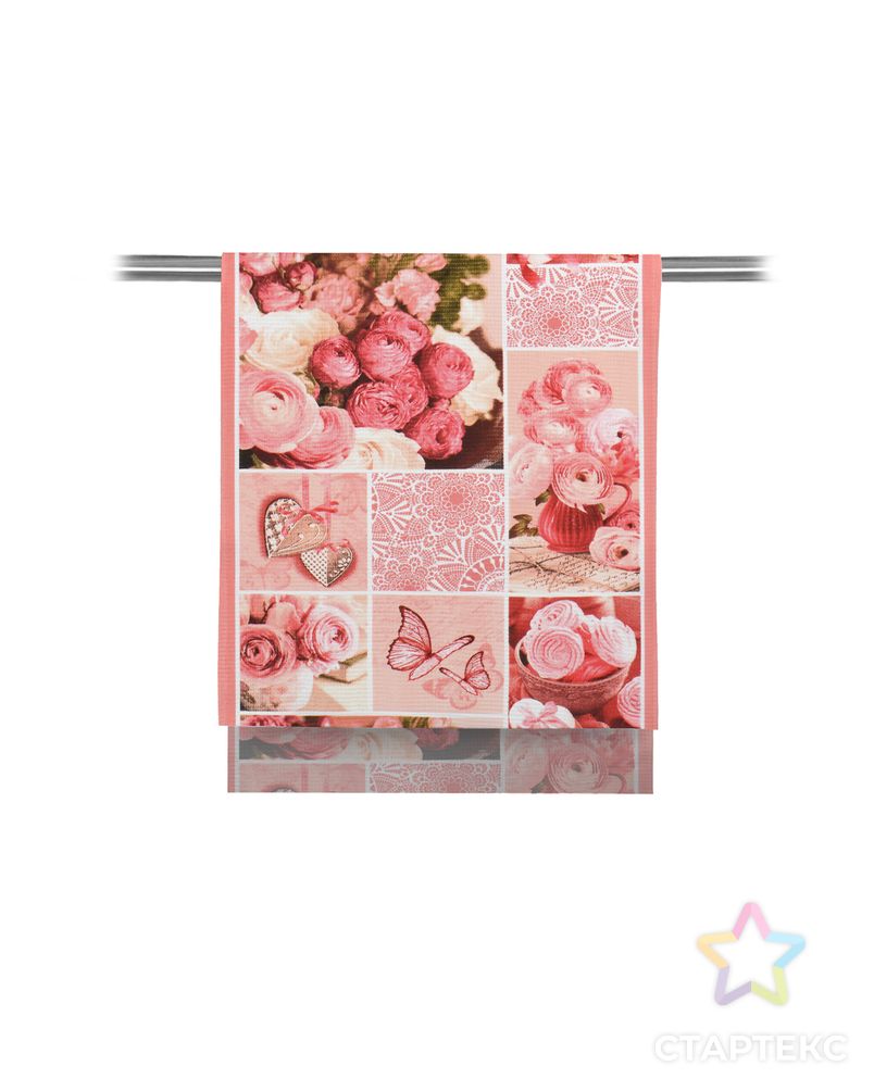 Розовый пэчворк (Полотно вафельное 50 см) арт. ПВ50-167-1-0989.075 4
