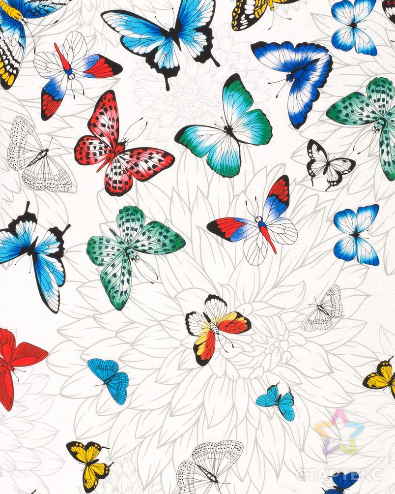 Бабочки (Бязь 150 см) арт. ХВ-280-1-0031.078 2