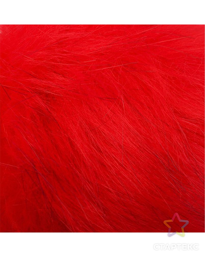 Помпон искусственный мех "Красный с черными кончиками" д.13 см арт. ТПМ-51-1-45071 2