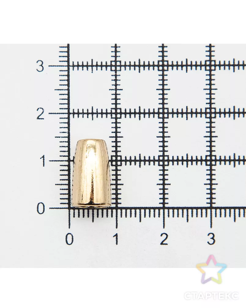 Наконечник колокол д.3,5/6,5мм р.13,5х8,5мм металл (золотистый) арт. НМ-59-1-48068 - рис. 3