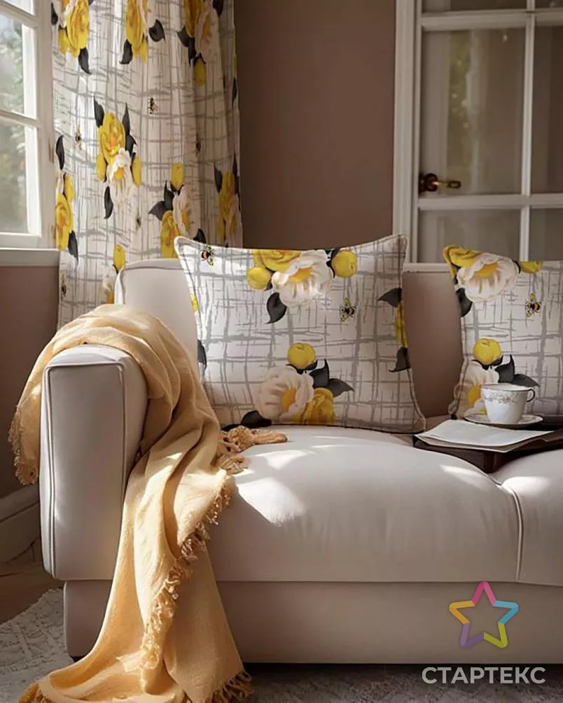 Медовый цвет (Рогожка набивная) арт. РЖК-361-1-1949.106 - рис. 3