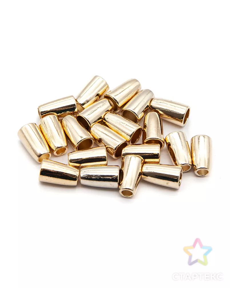 Наконечник колокол д.3,5/6,5мм р.13,5х8,5мм металл (золотистый) арт. НМ-59-1-48068 - рис. 2