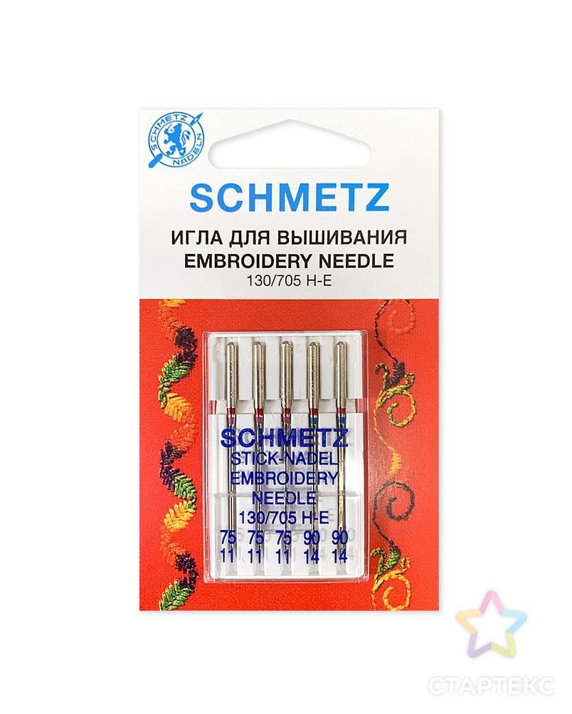 Набор игл для вышивки Schmetz №75,90 (упаковка может отличаться) арт. ИДВ-6-1-37114 2