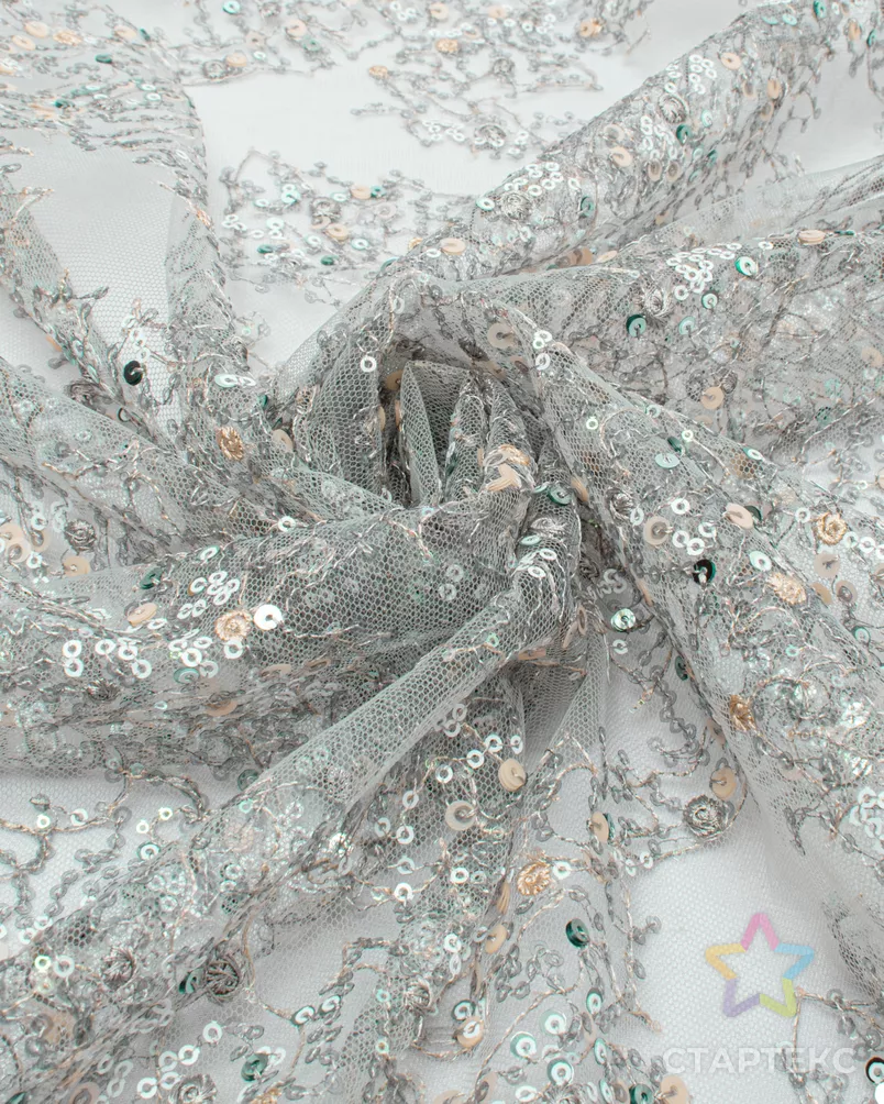 Вышивка на сетке Пайетка арт. ПАЙ-22-3-20747.003 - рис. 2
