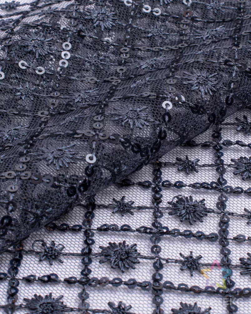 Вышивка на сетке с пайеткой Ромб арт. ПАЙ-23-3-20735.003 - рис. 4