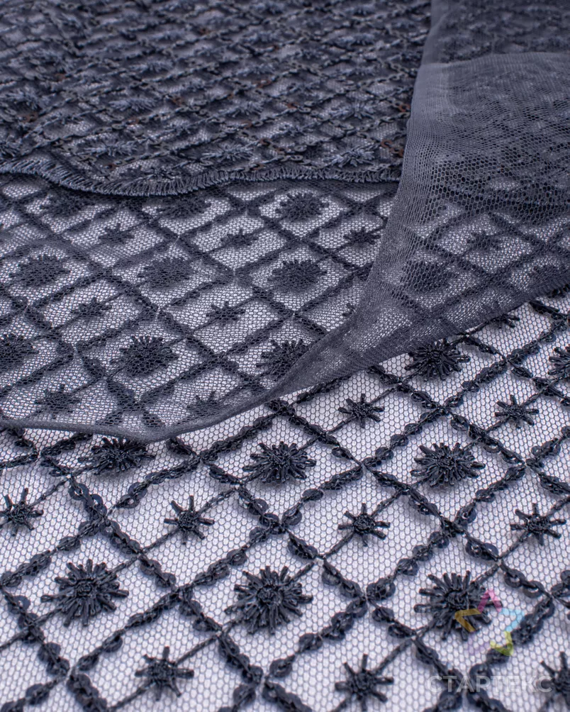 Вышивка на сетке с пайеткой Ромб арт. ПАЙ-23-3-20735.003 - рис. 6