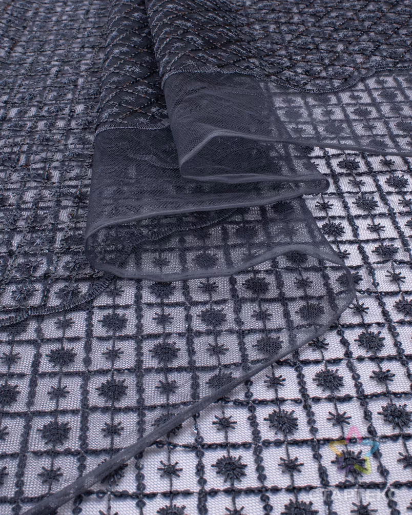 Вышивка на сетке с пайеткой Ромб арт. ПАЙ-23-3-20735.003 - рис. 5