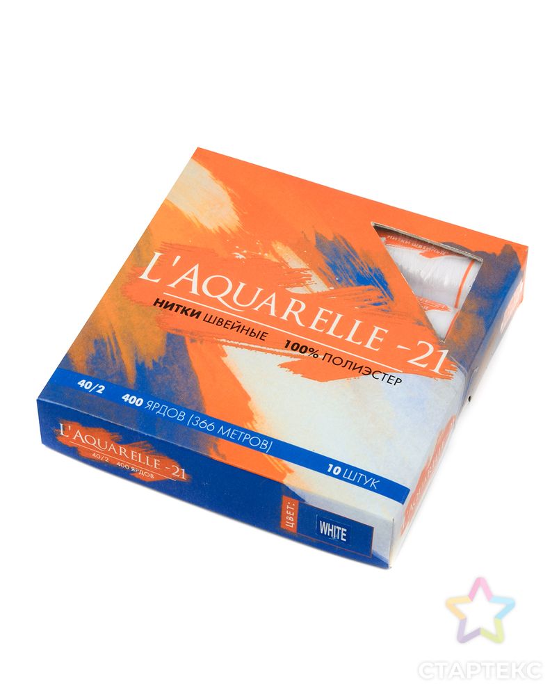 Нитки L`Aquarelle-21 40/2, 400ярд, 10шт арт. НПО-59-1-31767 3