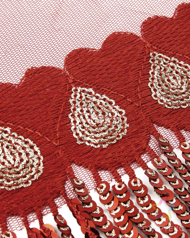 Бахрома пайетка ш.11,5см (уп.9,14м) арт. БДП-1-4-33169.004 - рис. 2