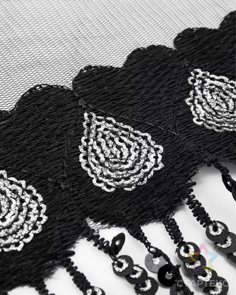 Бахрома пайетка ш.11,5см (уп.9,14м) арт. БДП-1-2-33169.002 - рис. 2