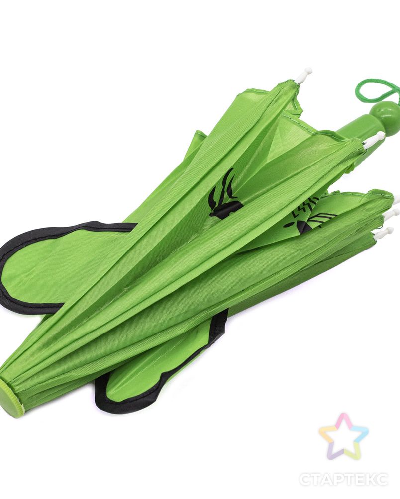 AR1442 Зонтик из болони с ушками 22см (зеленый) арт. АРС-13799-1-АРС0001209935