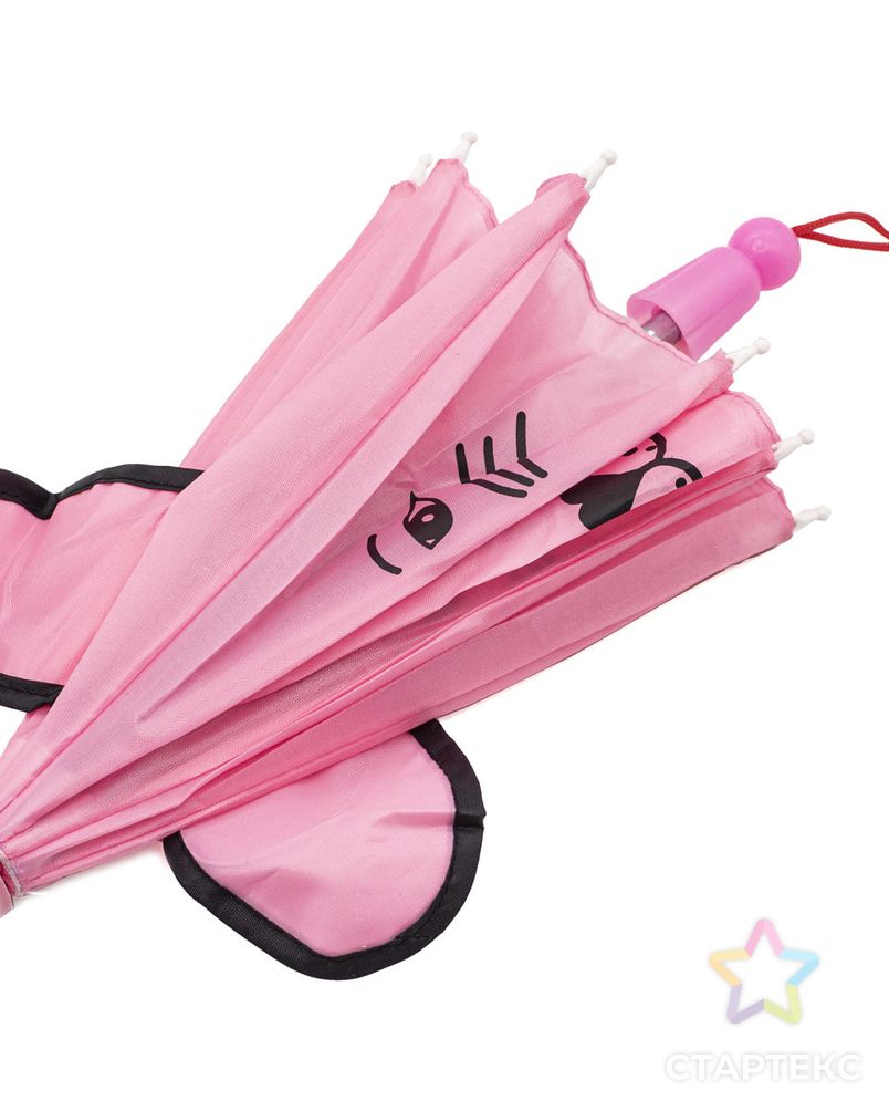 AR1442 Зонтик из болони с ушками 22см (розовый) арт. АРС-13800-1-АРС0001209936
