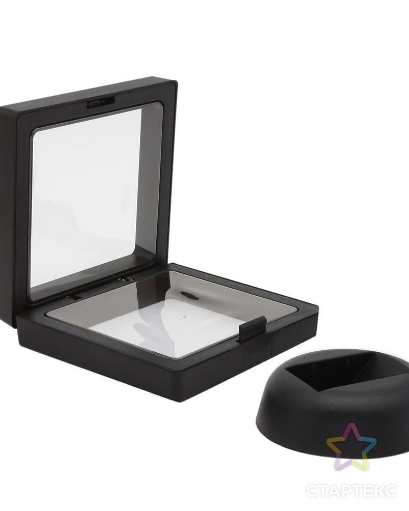 AR1510 Мембранная коробочка/футляр 3D с прозрачным эластич. силиконом, черная 7*7см, c подставкой арт. АРС-14617-1-АРС0001216620 4