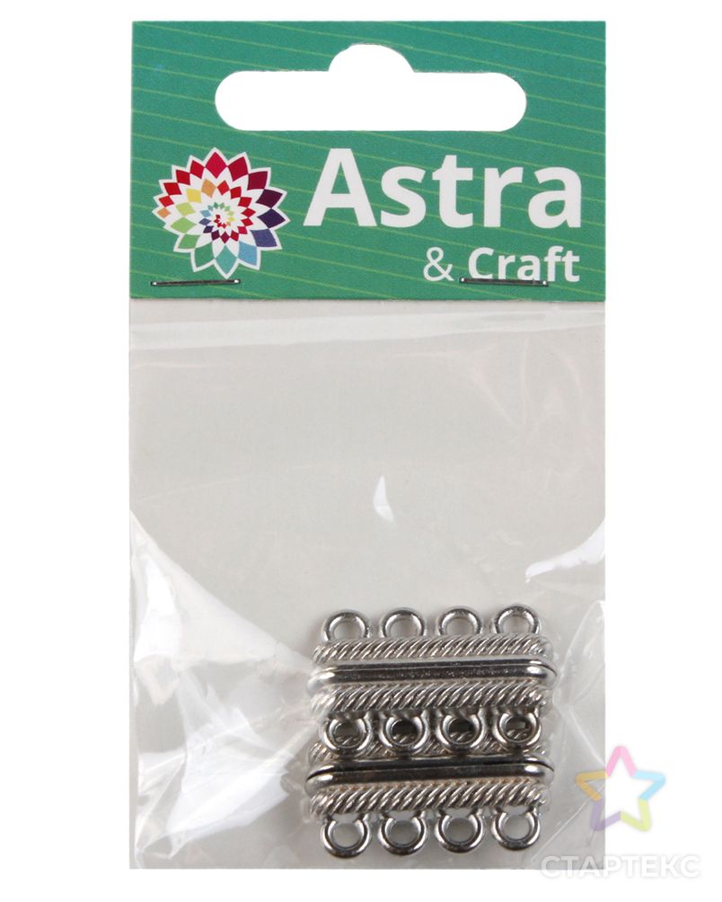 4AR2062 Замок магнитный на 4 нити, 2 шт/упак, Astra&Craft (серебро) арт. АРС-56111-1-АРС0001235905 3
