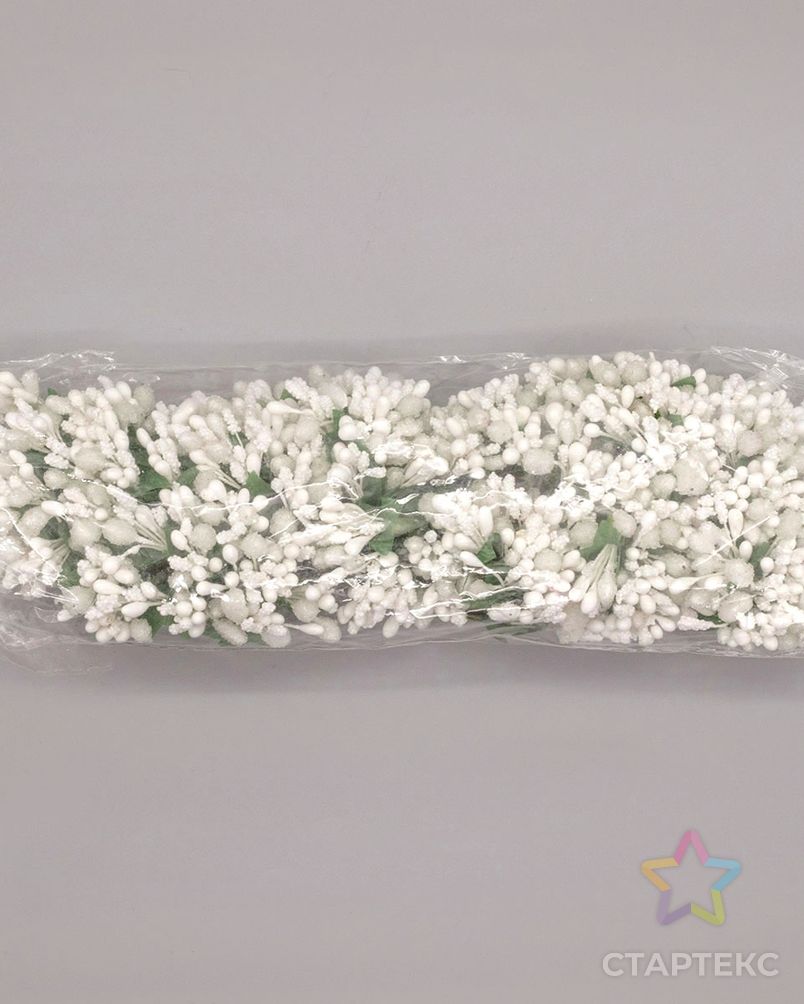 AR554 Букетик декоративных цветов, 2см (12шт/упак) (белый) арт. АРС-39337-1-АРС0001247061