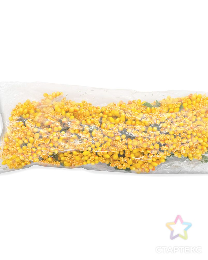 AR554 Букетик декоративных цветов, 2см (12шт/упак) (желтый) арт. АРС-39338-1-АРС0001247062 3
