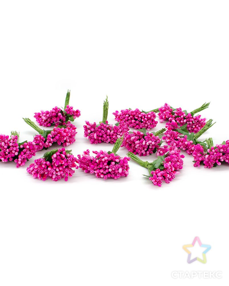 AR554 Букетик декоративных цветов, 2см (12шт/упак) (пурпурный) арт. АРС-39343-1-АРС0001247629