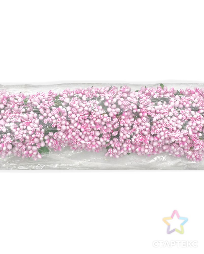 AR554 Букетик декоративных цветов, 2см (12шт/упак) (розовый) арт. АРС-39344-1-АРС0001247630 3