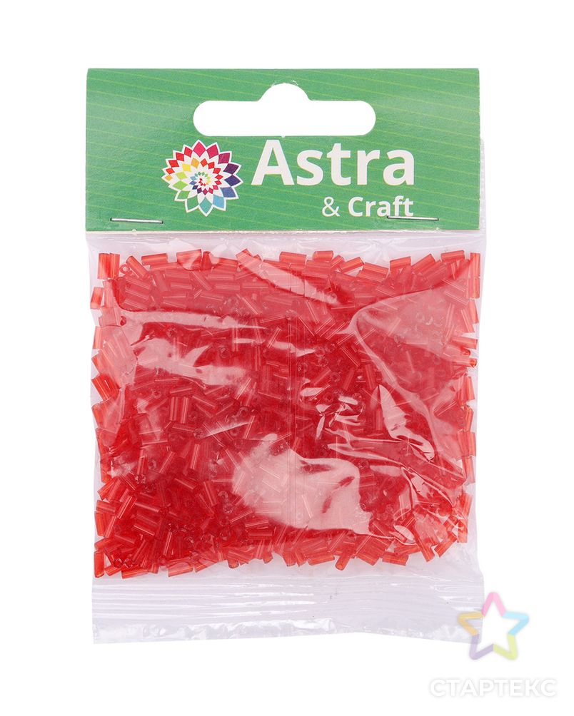 Стеклярус, (стекло), 5 мм, упак./20 гр., Astra&Craft (5 красный прозрачный) арт. АРС-41788-1-АРС0001263986 3