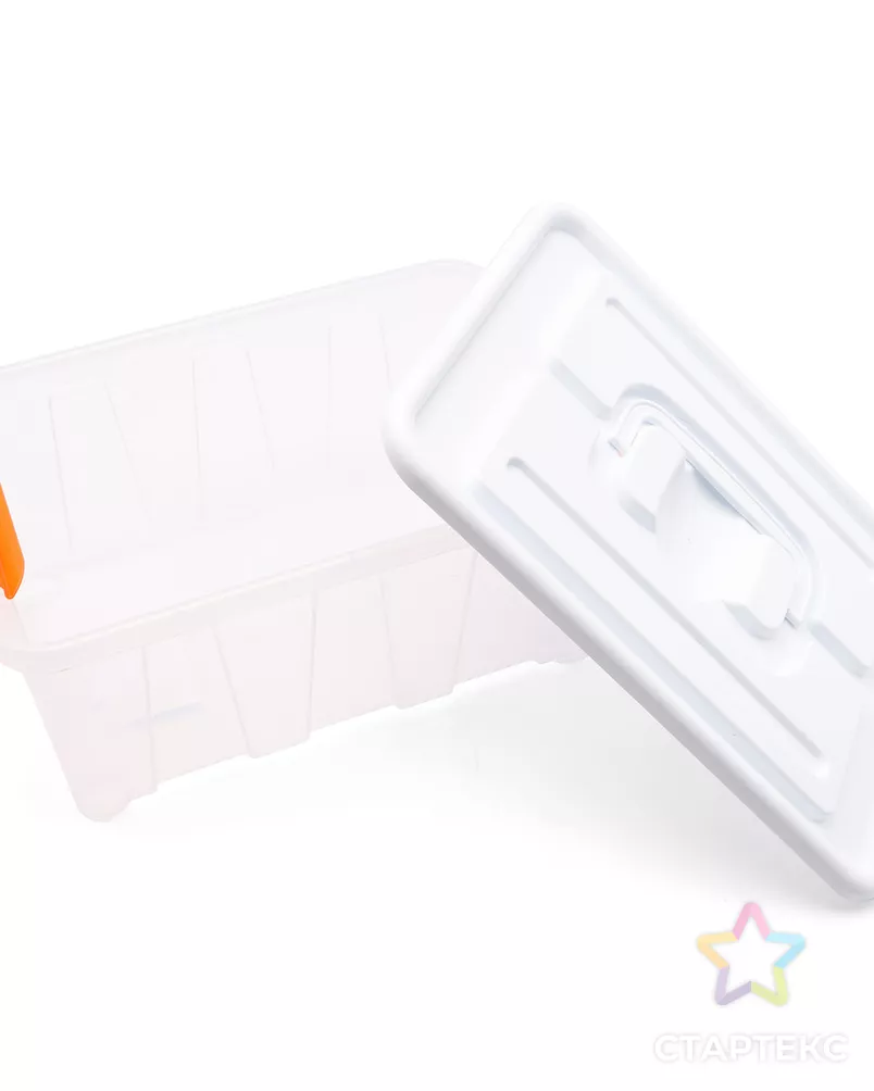 Контейнер для хранения пластмассовый с крышкой и ручками 4л, 285*190*120 мм (белый) арт. АРС-49516-1-АРС0001275108 - рис. 2