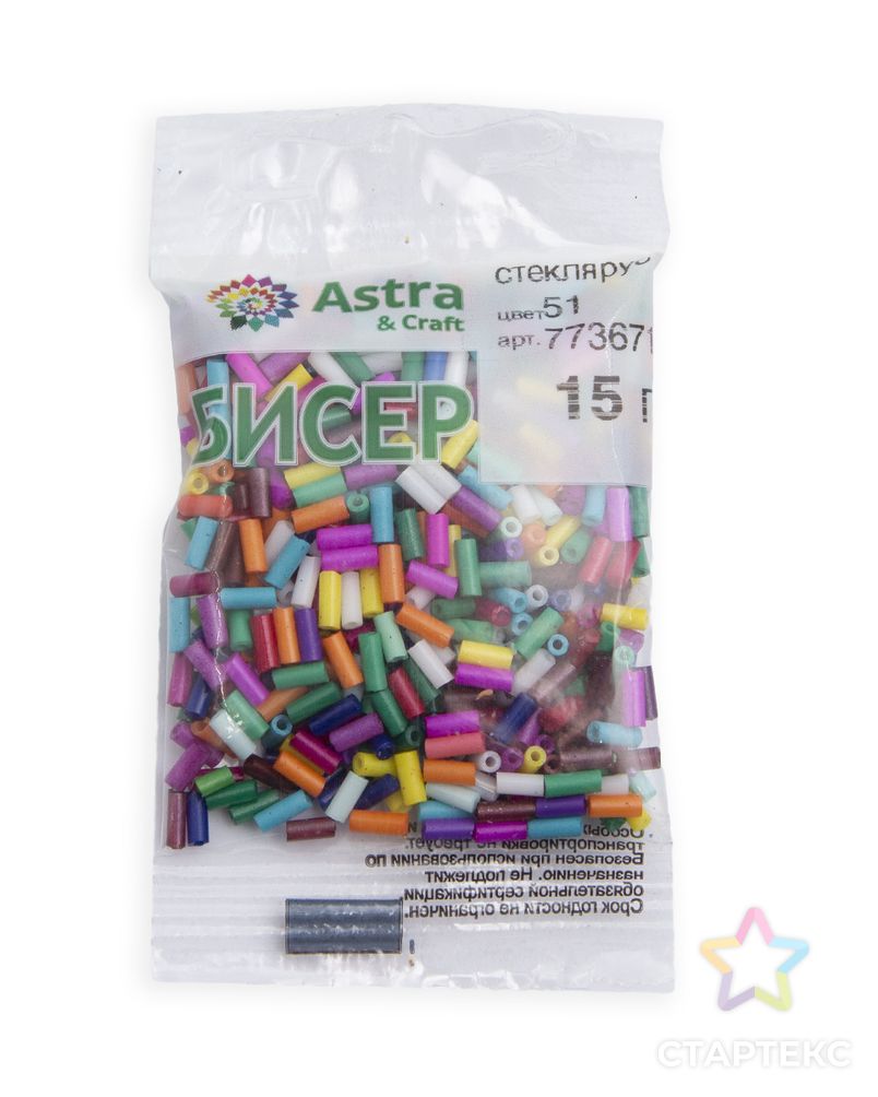 Стеклярус Astra&Craft 5мм, 15г (51 разноцветный) арт. АРС-58566-1-АРС0001277967 3