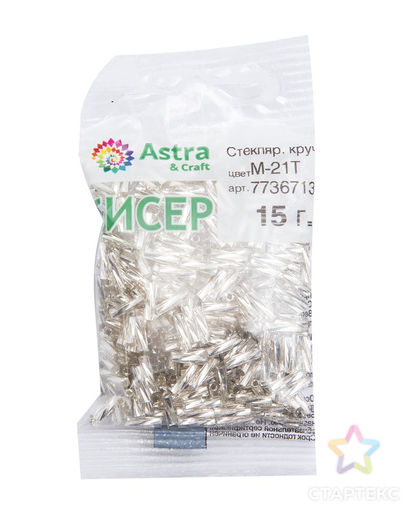 Стеклярус крученый Astra&Craft 5мм, 15г (М-21Т серый (крученый)) арт. АРС-56139-1-АРС0001277970 3