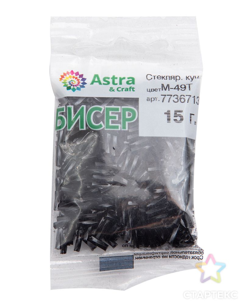Стеклярус крученый Astra&Craft 5мм, 15г (М-49Т черный (крученый)) арт. АРС-56141-1-АРС0001277974 3