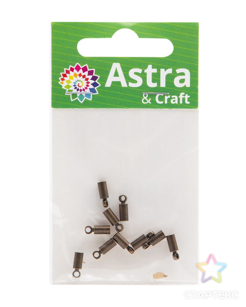 4AR224 Концевик для шнура 3*9мм, 10шт/упак, Astra&Craft (латунь) арт. АРС-56437-1-АРС0001279653 3