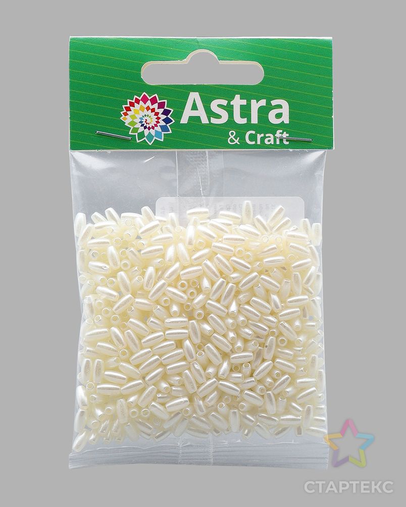 4AR293/294 Бусины пластиковые, 'жемчуг', цветные, рис, 3*6мм, 15гр, Astra&Craft (молочный) арт. АРС-58568-1-АРС0001279657 5