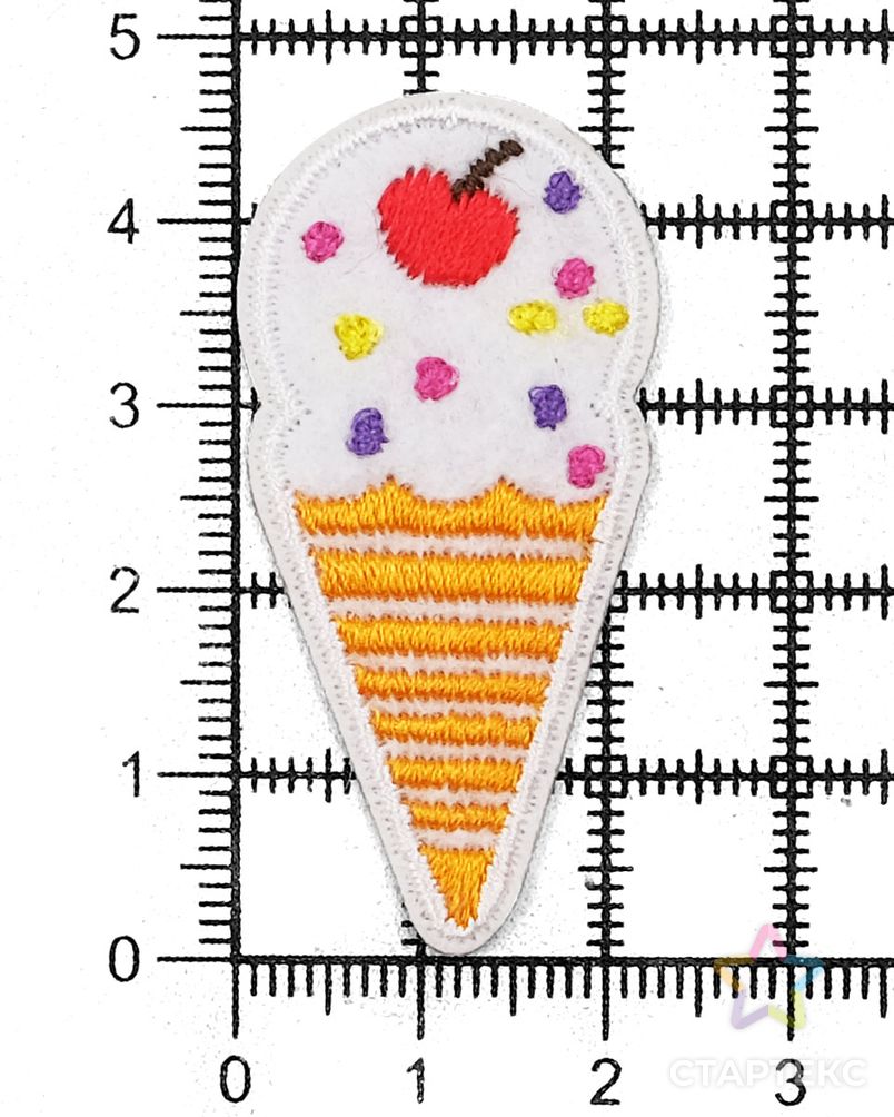 Термоаппликация 'Мороженое с вишенкой', 2.3*4.7см, Hobby&Pro арт. АРС-55813-1-АРС0001281021 3