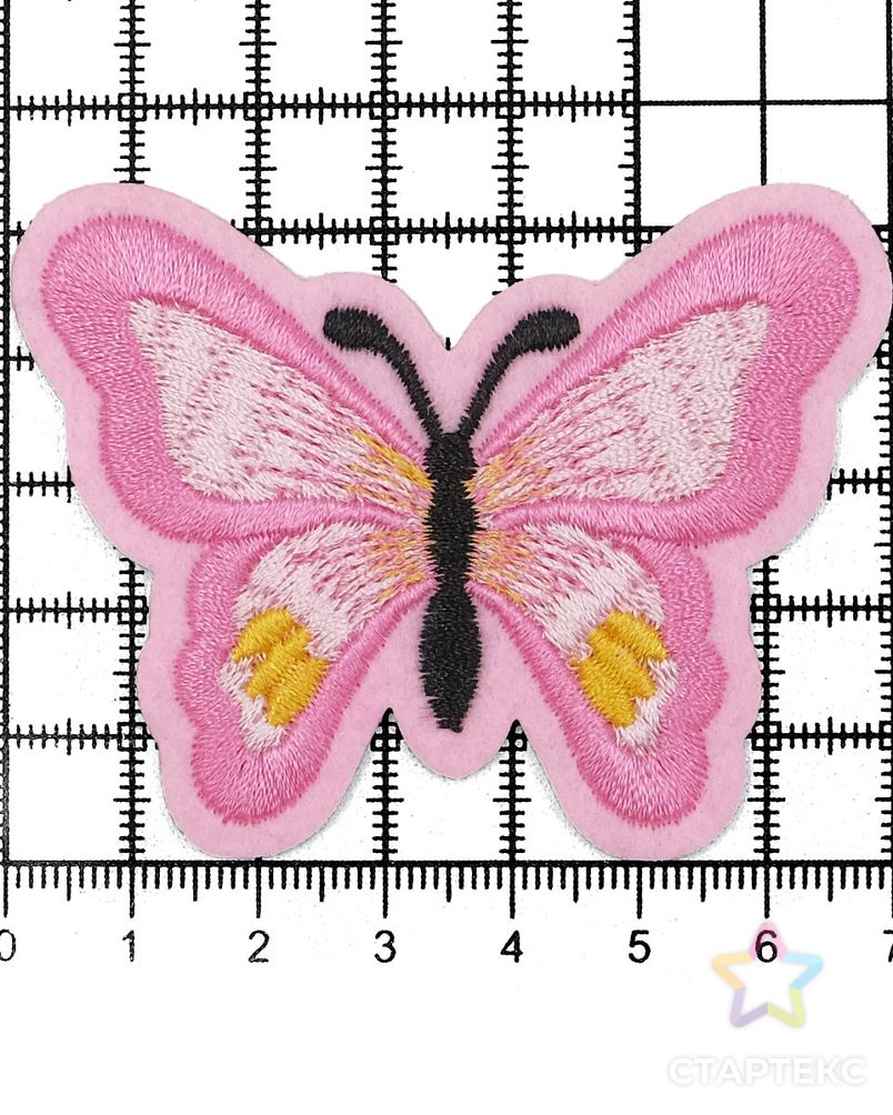 Термоаппликация 'Бабочка', 5.4*7см, Hobby&Pro (розовый) арт. АРС-55828-1-АРС0001281036 4