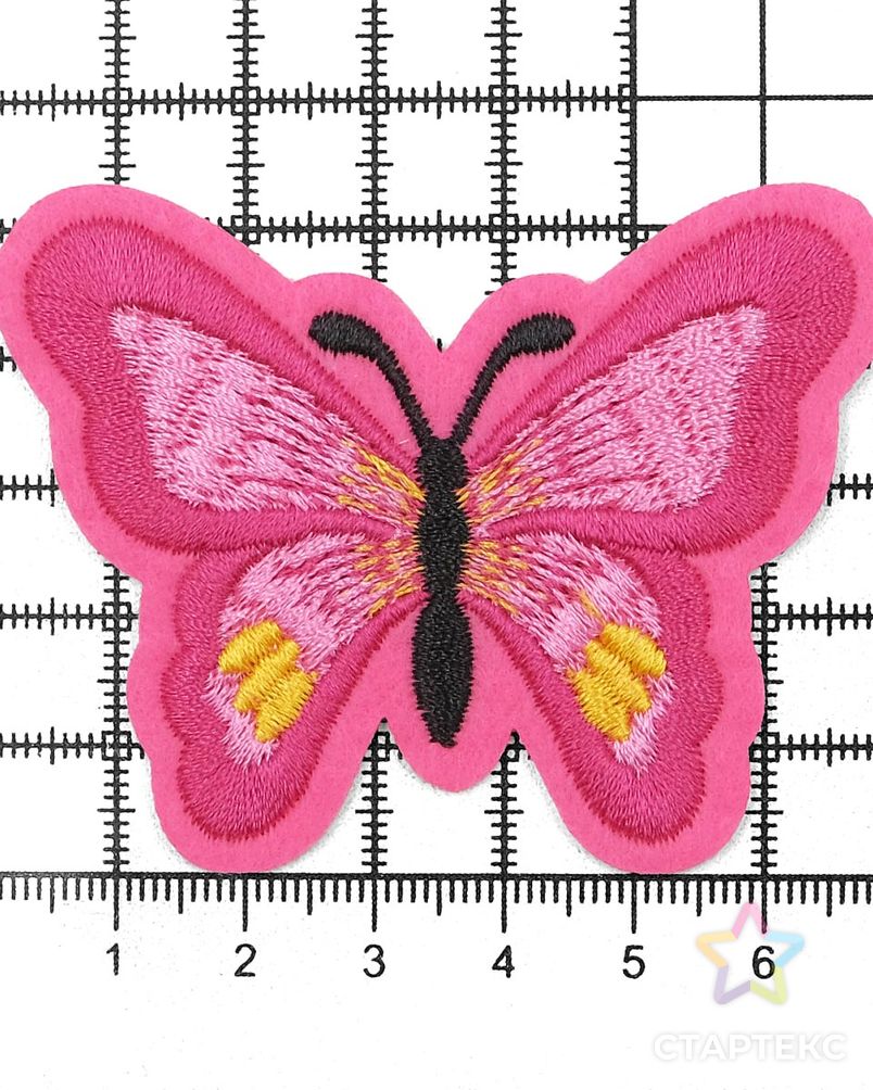 Термоаппликация 'Бабочка', 5.4*7см, Hobby&Pro (ярко-розовый) арт. АРС-55833-1-АРС0001281041 4