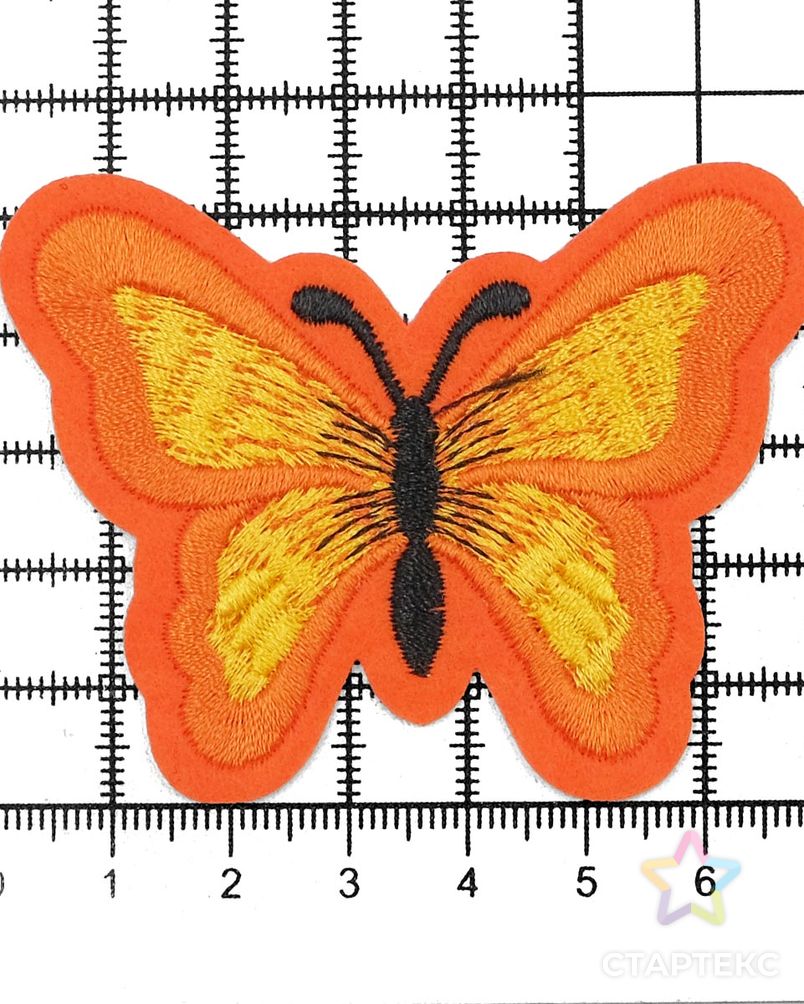 Термоаппликация 'Бабочка', 5.4*7см, Hobby&Pro (оранжевый) арт. АРС-55837-1-АРС0001281045 3