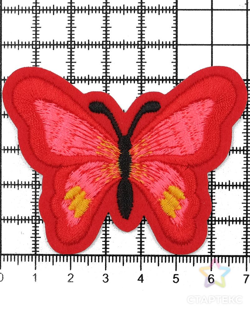 Термоаппликация 'Бабочка', 5.4*7см, Hobby&Pro (красный) арт. АРС-55838-1-АРС0001281046 4
