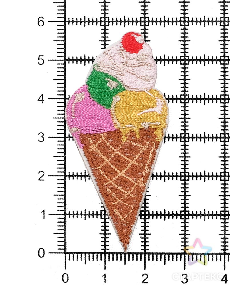 Термоаппликация 'Мороженое', 3*6.6см, Hobby&Pro арт. АРС-55963-1-АРС0001281051 3