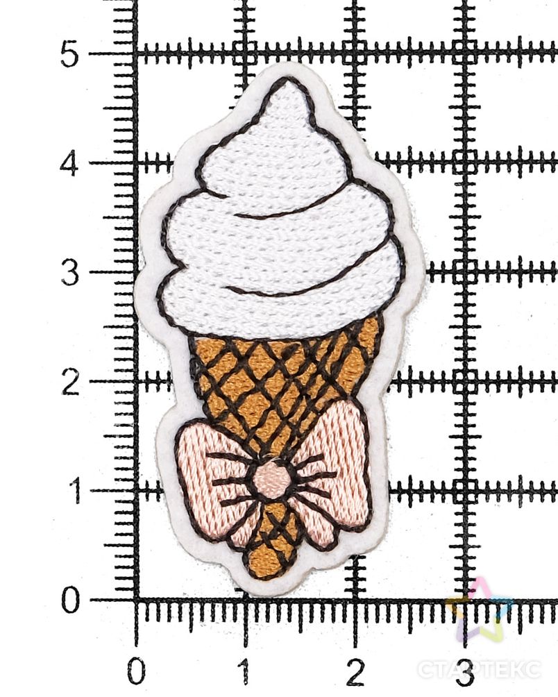 Термоаппликация 'Мороженое сахарная трубочка', 5*2.7см, Hobby&Pro арт. АРС-55964-1-АРС0001281052 3