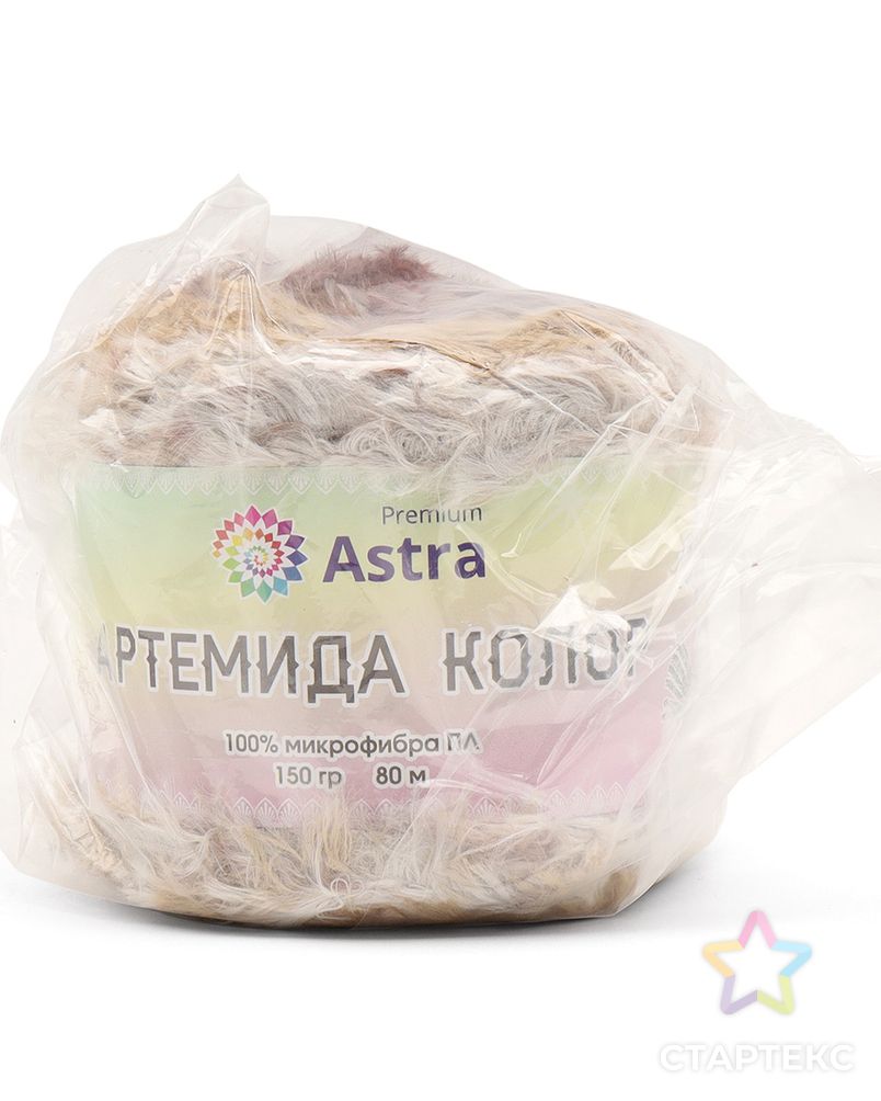 Пряжа Astra Premium 'Артемида Колор' 150гр 80м (100% микрофибра ПЛ) (02 серо-бежевый секционный) арт. АРС-57633-1-АРС0001281503 3