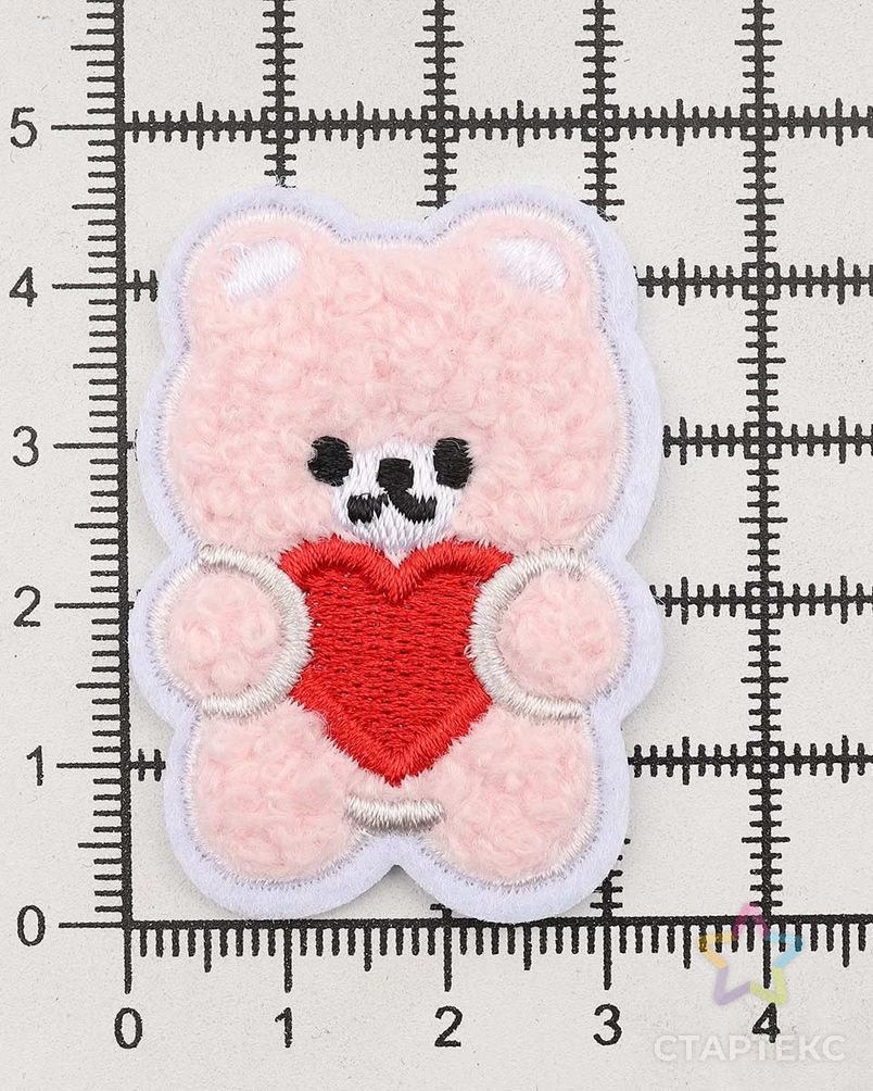 Термоаппликация 'Мишка с сердцем', 3.3*4.5cm, Hobby&Pro арт. АРС-56167-1-АРС0001283424 3
