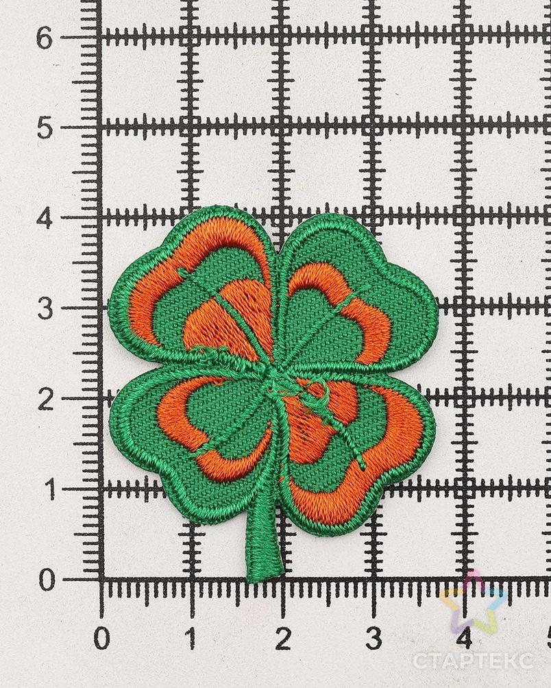 Термоаппликация 'Клевер', 4.3*3.6cm, зеленый, Hobby&Pro арт. АРС-56195-1-АРС0001283452 3