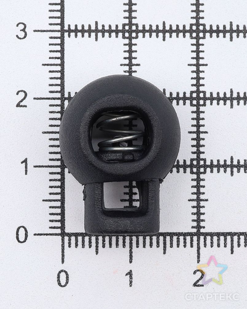 Фиксатор для шнуров 'ШАР', d=8,5мм, 22мм, пластик, черный, 10шт/упак арт. АРС-59023-1-АРС0001283913 2