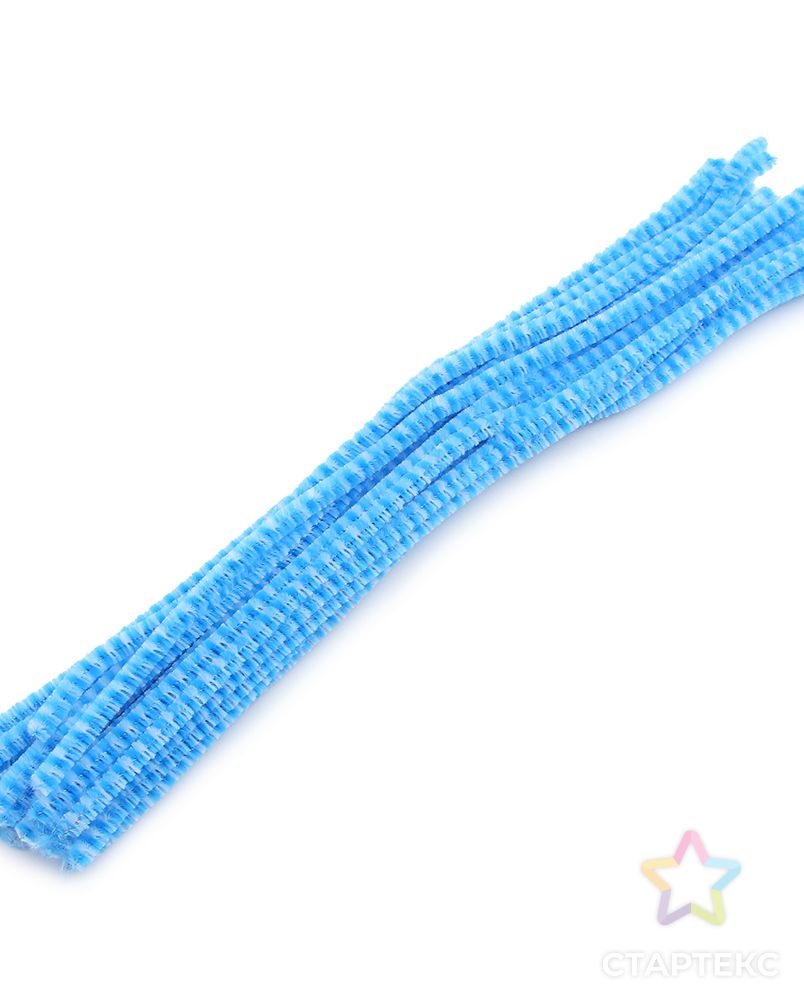 Проволока синельная двухцветная, 6мм*300мм, 30шт/упак, Astra&Craft (B-051белый/голубой) арт. АРС-57747-1-АРС0001285610 2