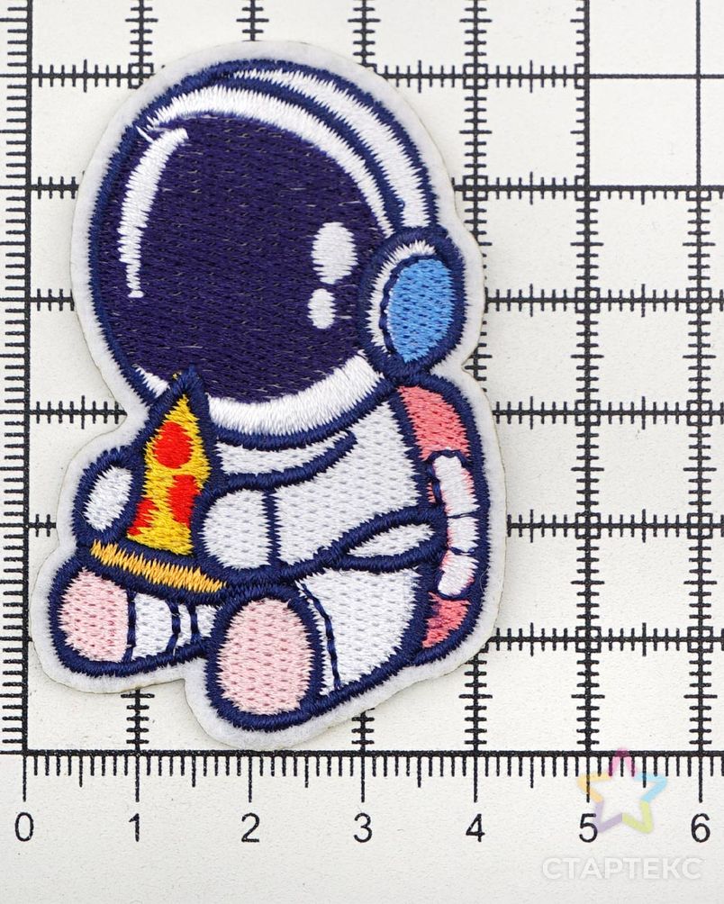 Термоаппликация 'Космонавт с пиццей', 6*4см, Hobby&Pro арт. АРС-58725-1-АРС0001287120 4