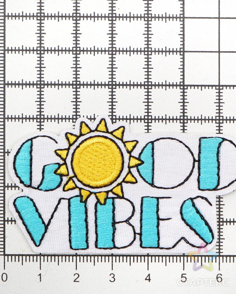 Термоаппликация 'Good Vibes', 4*6,8см, Hobby&Pro арт. АРС-58729-1-АРС0001287124 4