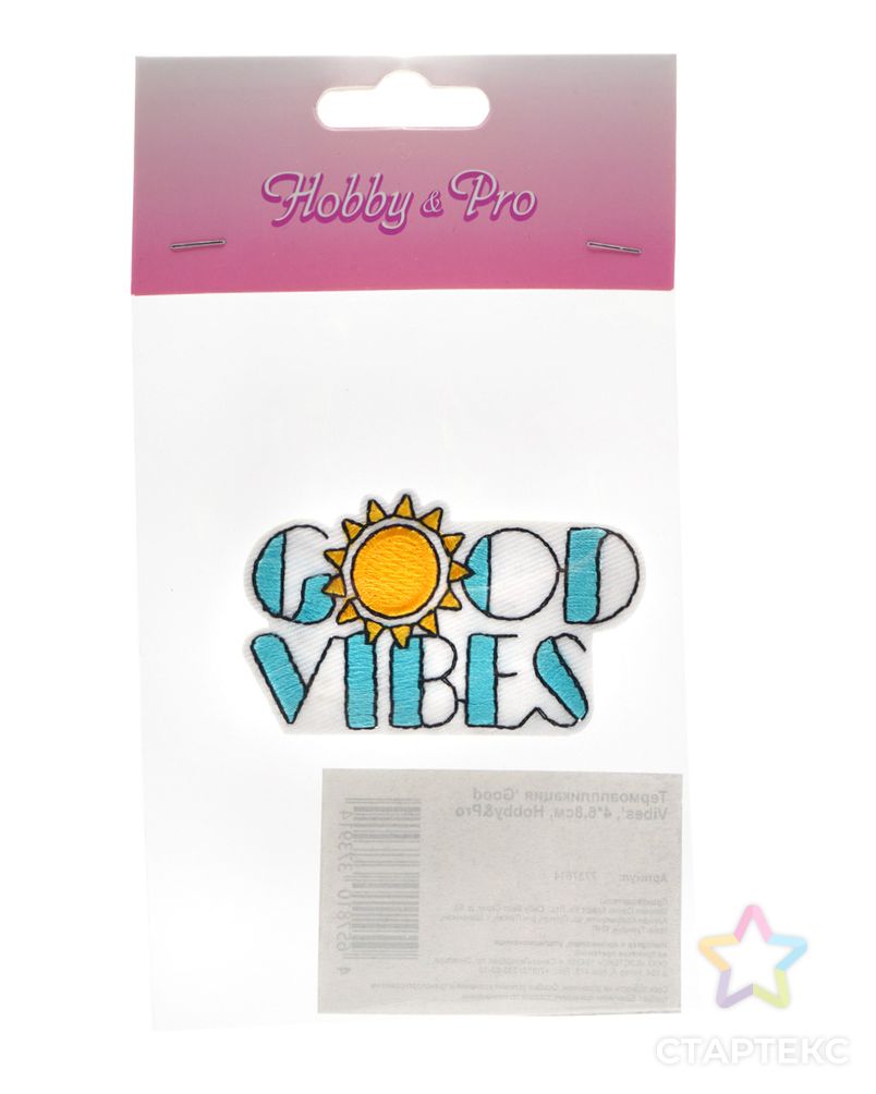 Термоаппликация 'Good Vibes', 4*6,8см, Hobby&Pro арт. АРС-58729-1-АРС0001287124 5