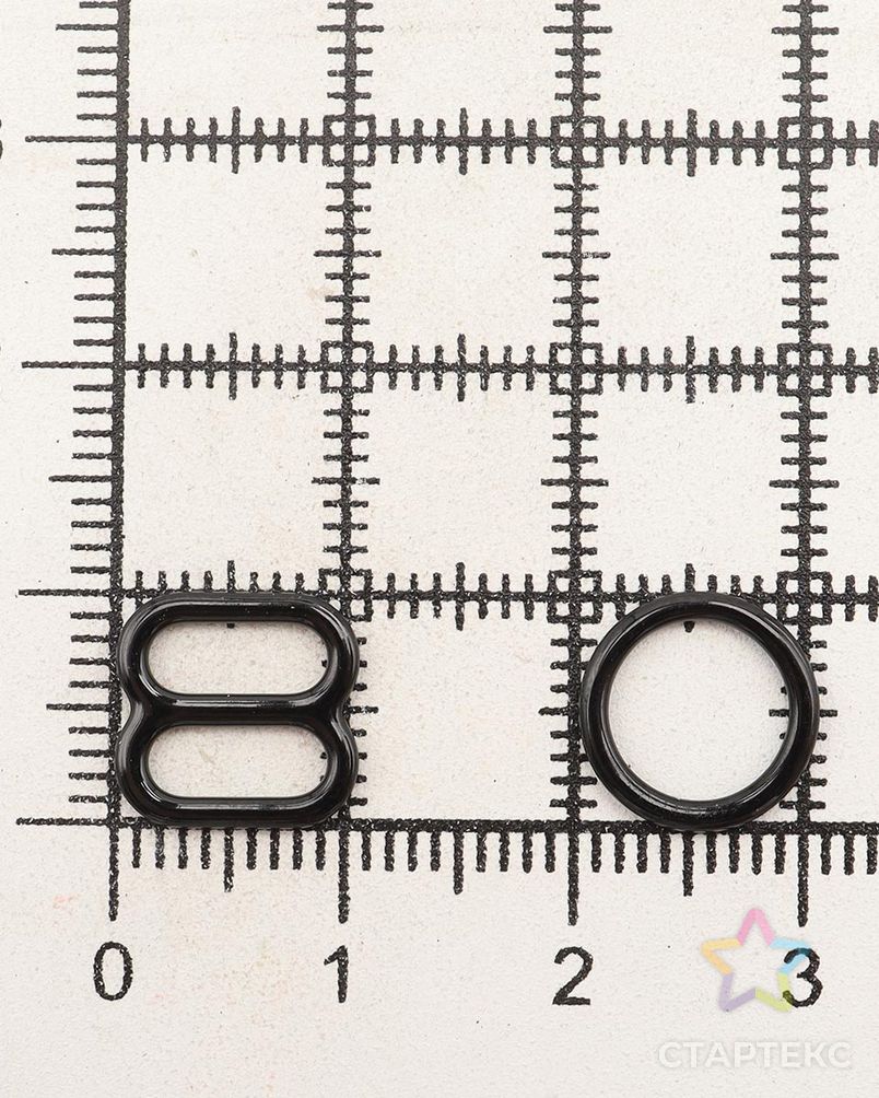 Кольца и регуляторы для бретелей бюстгальтера 8 мм, металл/эмаль, 20 шт/упак, цвет черный арт. АРС-57767-1-АРС0001288555 4