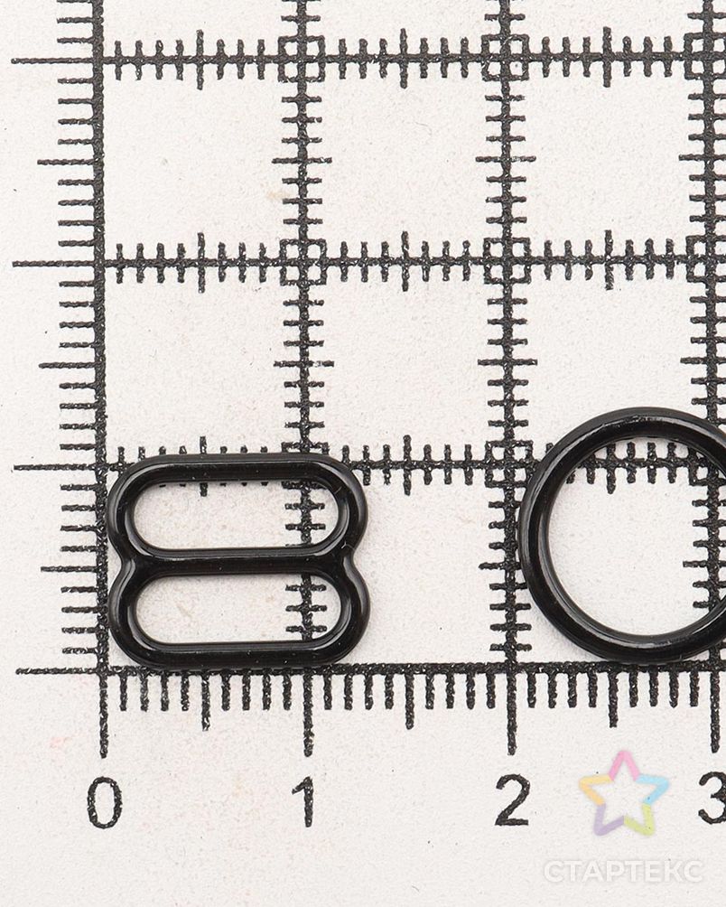 Кольца и регуляторы для бретелей бюстгальтера 10 мм, металл/эмаль, 20 шт/упак, цвет черный арт. АРС-57771-1-АРС0001288559 4