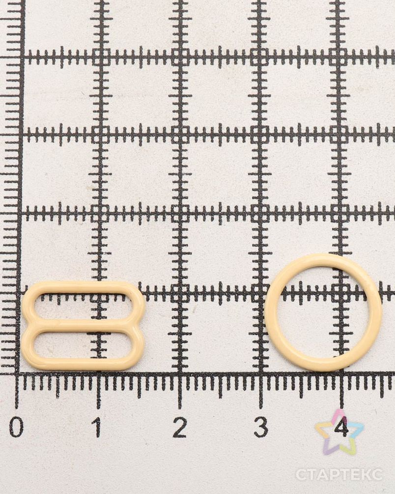 Кольца и регуляторы для бретелей бюстгальтера 12 мм, металл/эмаль, 20 шт/упак, цвет телесный арт. АРС-57777-1-АРС0001288565 4