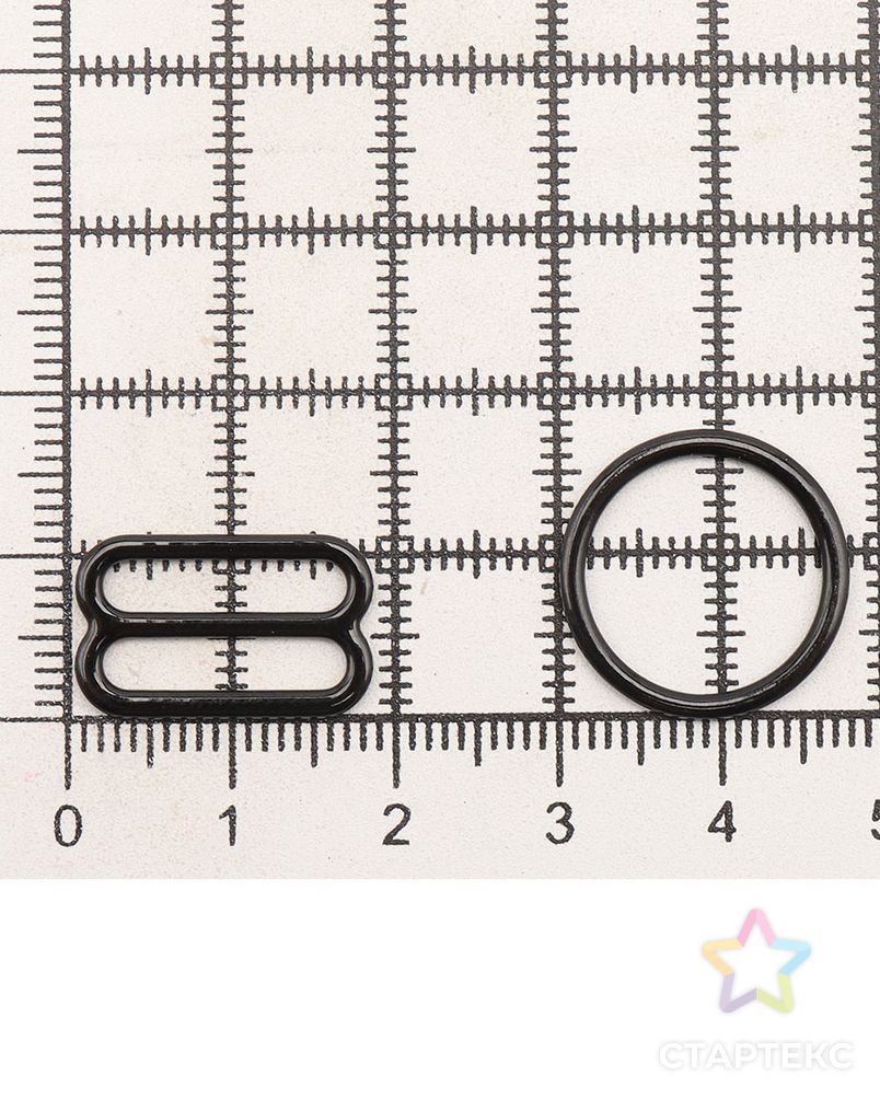 Кольца и регуляторы для бретелей бюстгальтера 15 мм, металл/эмаль, 20 шт/упак, цвет черный арт. АРС-57779-1-АРС0001288567 4