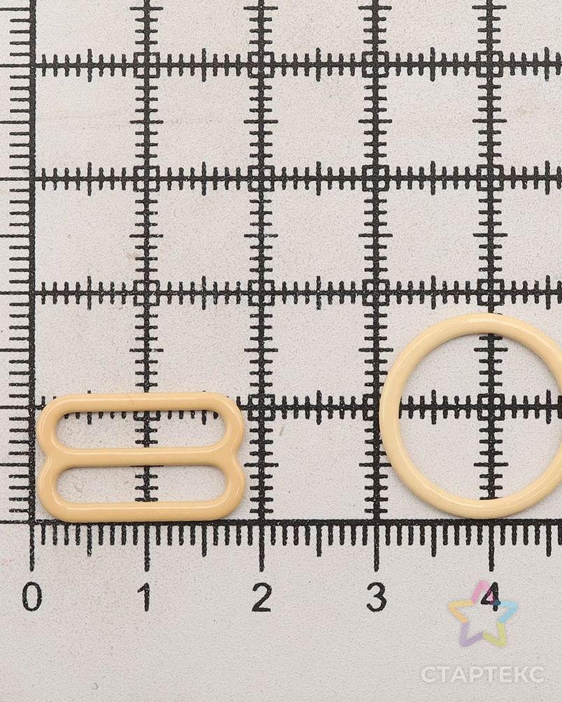 Кольца и регуляторы для бретелей бюстгальтера 15 мм, металл/эмаль, 20 шт/упак, цвет телесный арт. АРС-57781-1-АРС0001288569 4